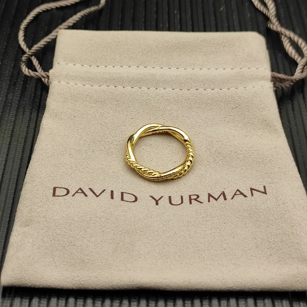 David Yurman Gold Diamond Love Intertwined Ring